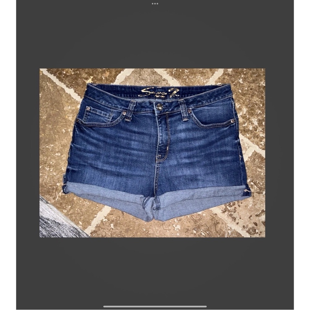 Seven7 Indigo Denim Jean Shorts women’s size 10 - Picture 2 of 9